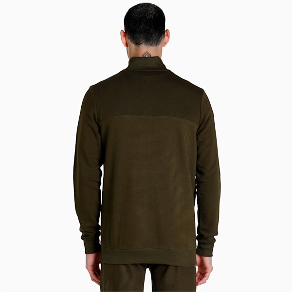 Ottoman Men's Full Zip Slim Fit Jacket, Deep Olive, extralarge-IND
