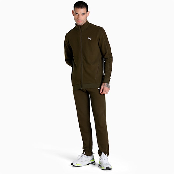 Ottoman Men's Full Zip Slim Fit Jacket, Deep Olive, extralarge-IND