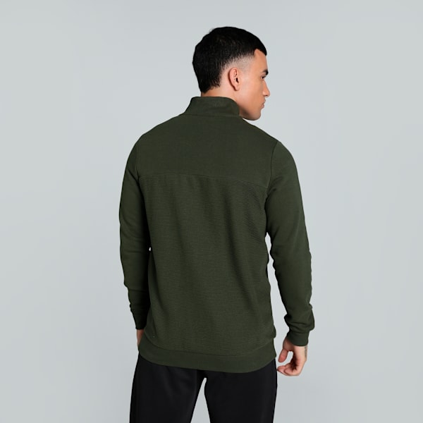 Ottoman Men's Full Zip Slim Fit Jacket, Dark Olive, extralarge-IND
