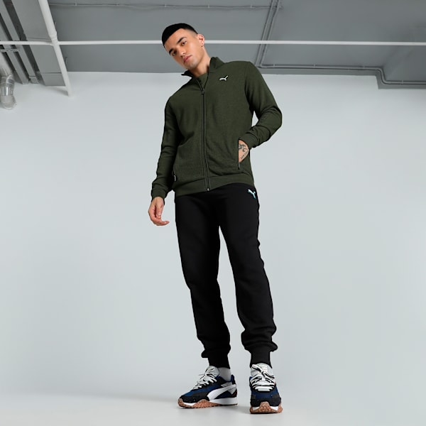 Ottoman Men's Full Zip Slim Fit Jacket, Dark Olive, extralarge-IND