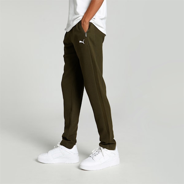 Ottoman Men's Slim Fit Sweat Pants, Deep Olive-Cat, extralarge-IND