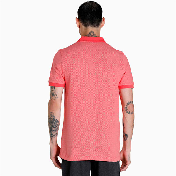 Jacquard Men's Slim Fit Polo, Salmon, extralarge-IND