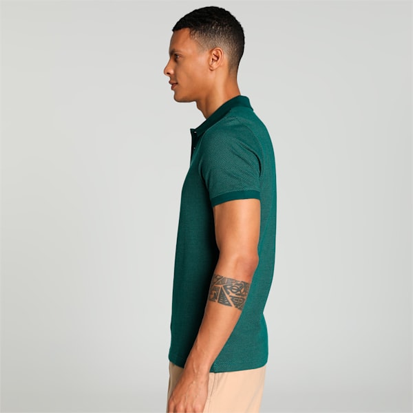 Jacquard Men's Slim Fit Polo, Varsity Green-Deep Forest, extralarge-IND