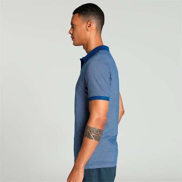 Jacquard Men's Slim Fit Polo, Blazing Blue-Blue Wash, extralarge-IND