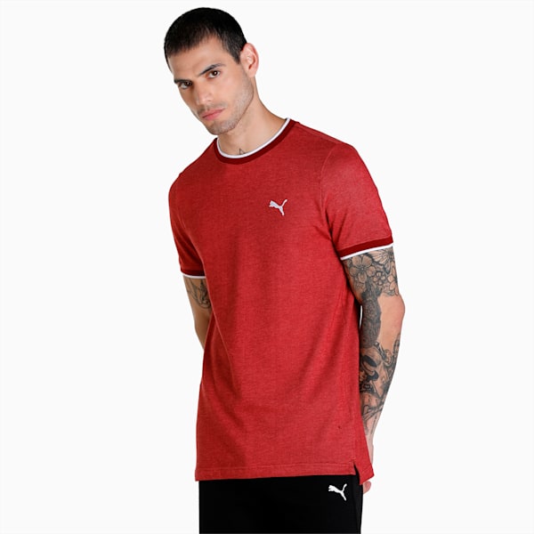 Jacquard Men's Slim Fit T-Shirt, Intense Red, extralarge-IND