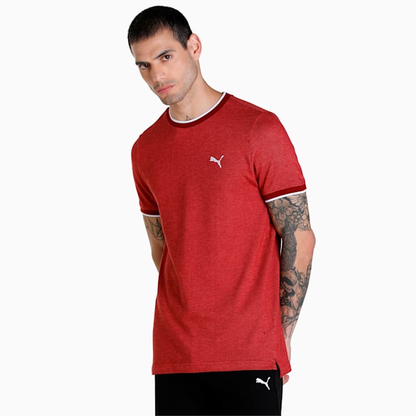 Jacquard Men's T-Shirt, Intense Red