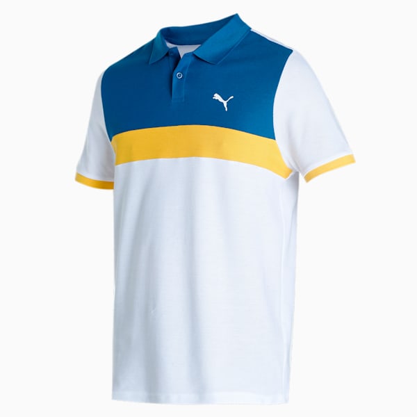 Colorblock Men's Slim Fit Polo, Puma White, extralarge-IND