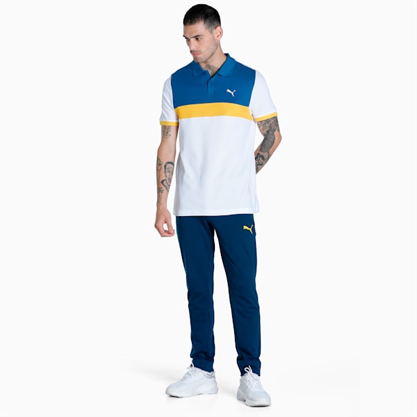 Colorblock Men's Slim Fit Polo, Puma White, extralarge-IND