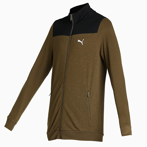 Slub Men's Jacket, Deep Olive, extralarge-IND