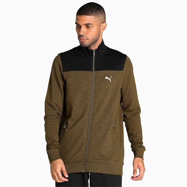 Slub Men's Jacket, Deep Olive, extralarge-IND