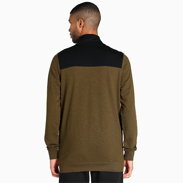 Slub Men's Jacket, Deep Olive, extralarge-IND