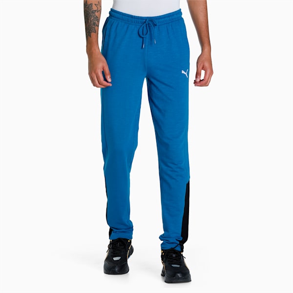 Slub Men's Slim Fit Pants, Lake Blue, extralarge-IND