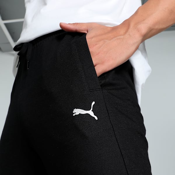 Slub Men's Slim Fit Pants, PUMA Black-PUMA White, extralarge-IND