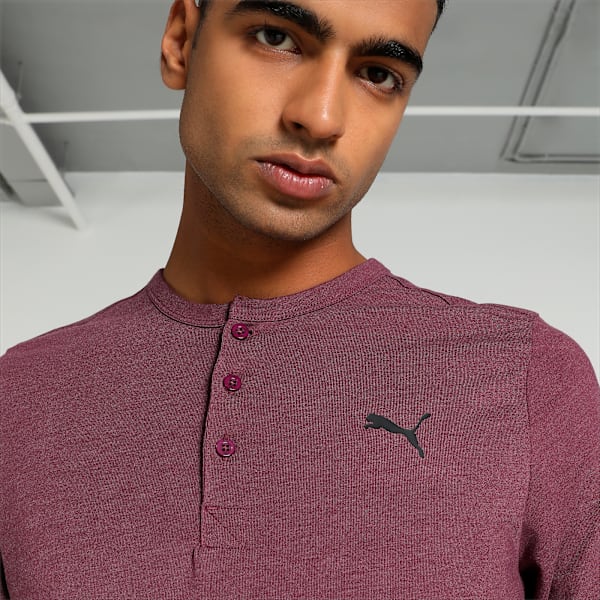 Henley Men's Slim Fit T-shirt, Dark Jasper Heather, extralarge-IND