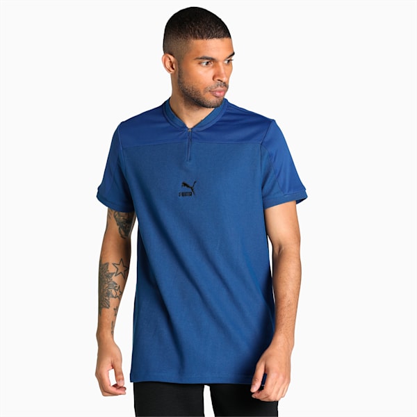 Overlay Men's Slim Fit Polo, Blazing Blue, extralarge-IND