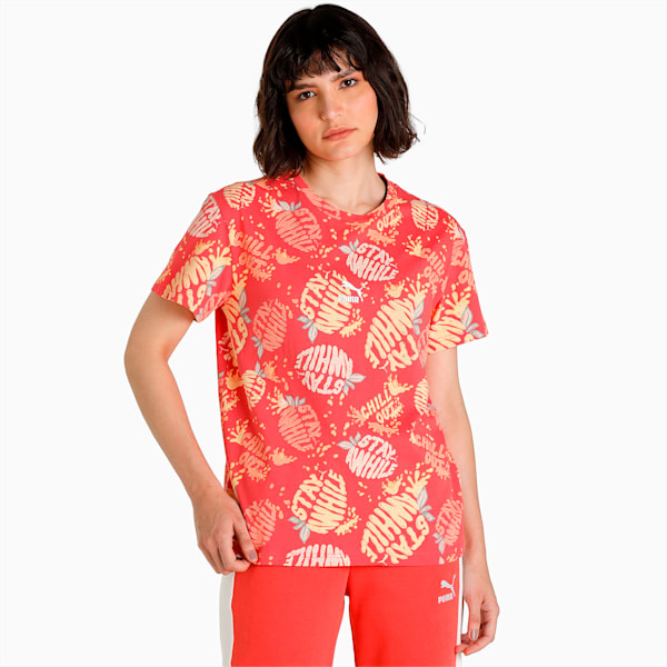 Summer Squeeze AOP Women's T-Shirt, Salmon, extralarge-IND