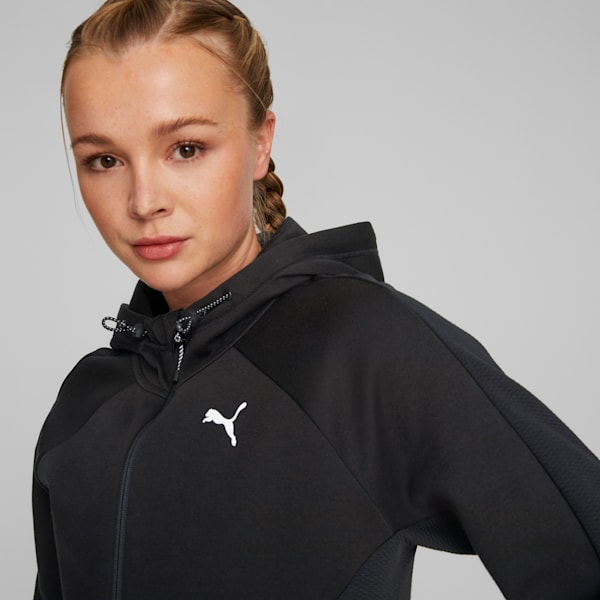 EVOSTRIPE Full-Zip Hoodie Women, PUMA Black, extralarge