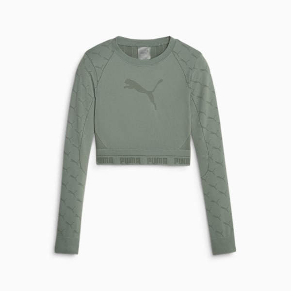 EVOKNIT Longsleeve Women's T-Shirt, Eucalyptus, extralarge-IND