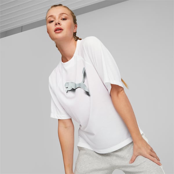 Modern Sports Women's Oversized T-Shirt, PUMA White, extralarge-IND