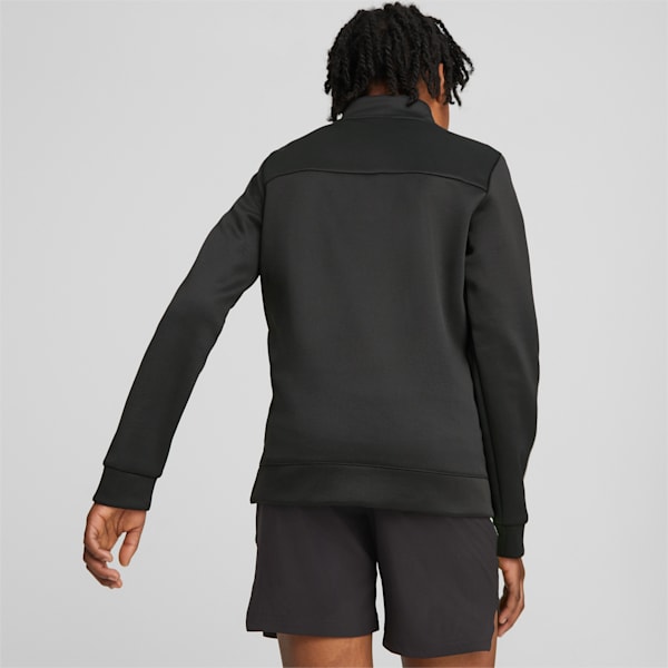 Fit Big Kids' Quarter-Zip Top, PUMA Black-Fizzy Lime, extralarge