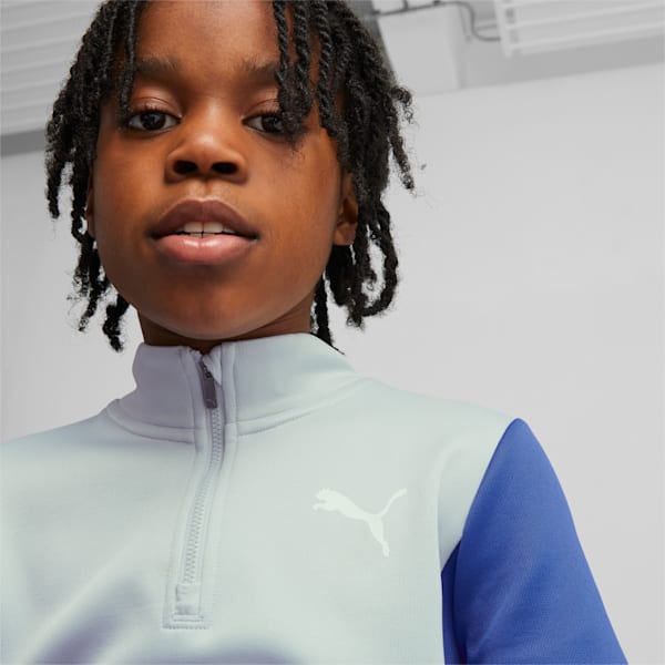 Camiseta con cierre de un cuarto Fit para niños grandes, Royal Sapphire