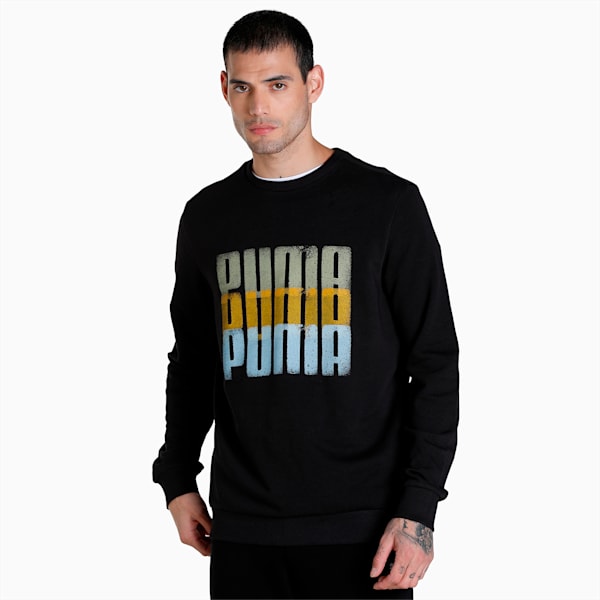 Summer Squeeze Men's Regular Fit Sweatshirt, Puma Black, extralarge-IND