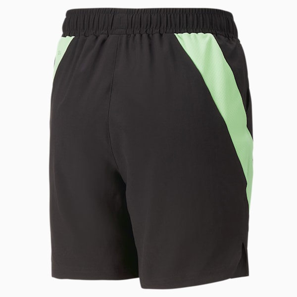 Fit Big Kids' Woven Shorts, PUMA Black-Fizzy Lime, extralarge