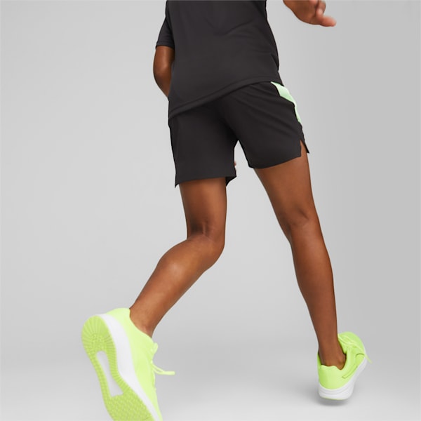 Fit Big Kids' Woven Shorts, PUMA Black-Fizzy Lime, extralarge