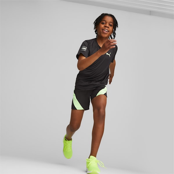 Shorts PUMA Fit para Adolescente, PUMA Black-Fizzy Lime, extralarge