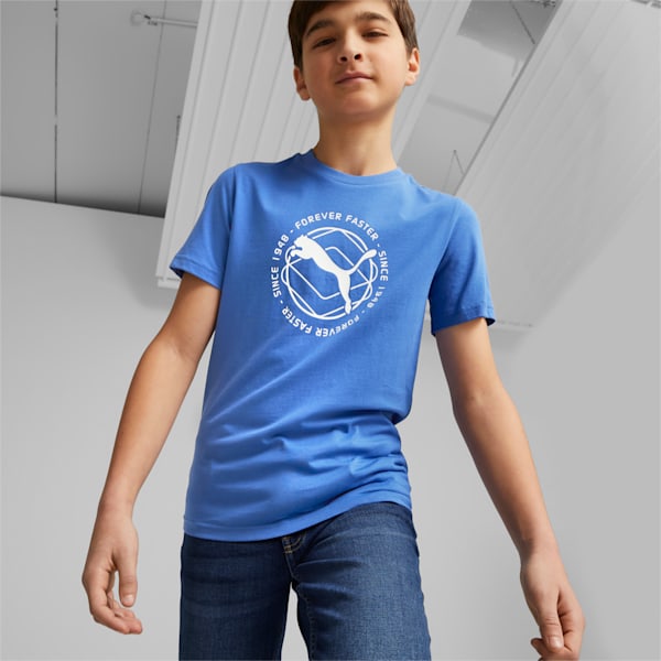 ACTIVE SPORTS Graphic Youth Regular Fit T-Shirt, Royal Sapphire, extralarge-IND