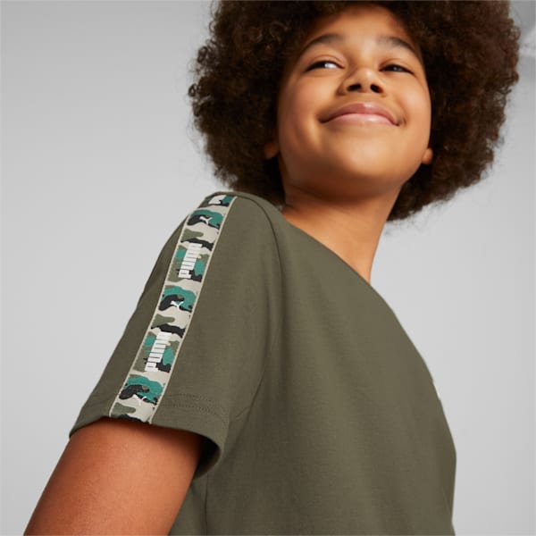 Essentials Tape Camo Tee Youth, Green Moss