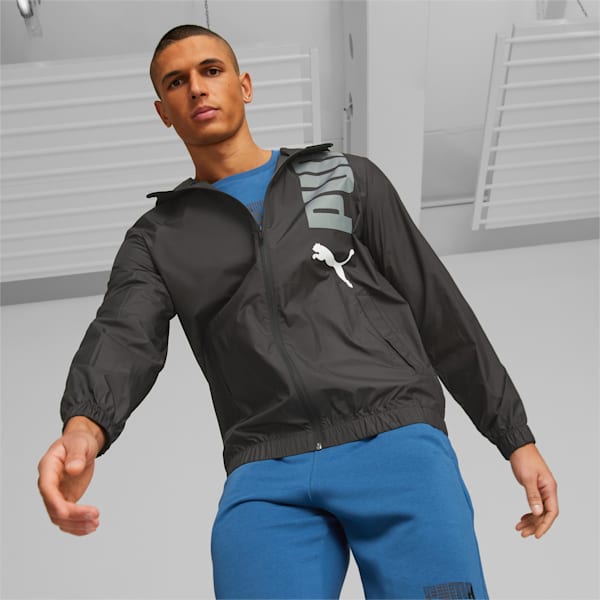 PUMA Graphic Unisex Regular Fit Jacket, PUMA Black, extralarge-IND