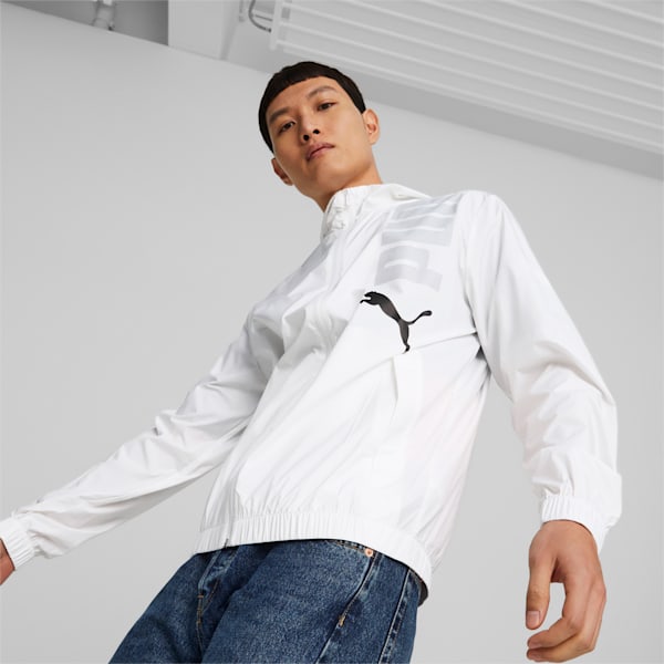 Graphic Regular Fit Jacket, PUMA White, extralarge-IND