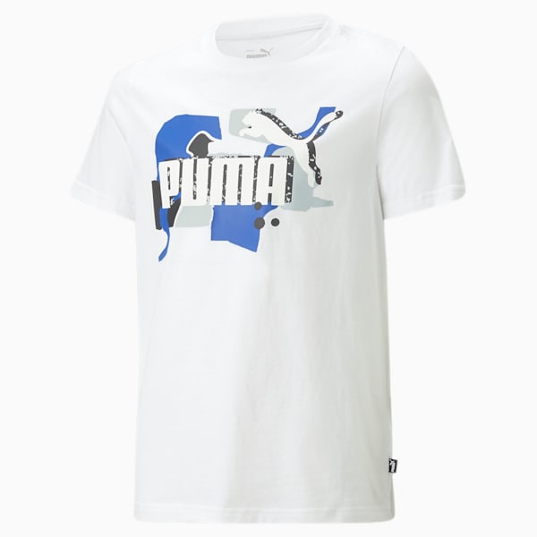 Essentials+ Street Art Boys' T-Shirt, PUMA White, extralarge-IND