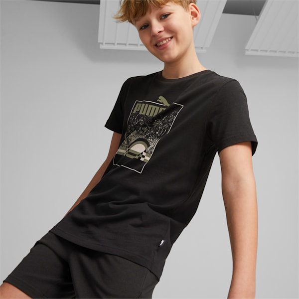 Essential+ STREET ART Summer Youth Regular Fit T-Shirt, PUMA Black, extralarge-IND