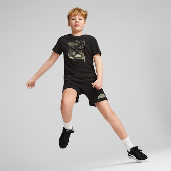 Essential+ STREET ART Summer Youth Regular Fit T-Shirt, PUMA Black, extralarge-IND