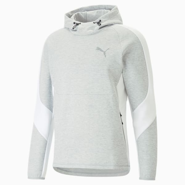 EVOSTRIPE Hoodie Men, Light Gray Heather