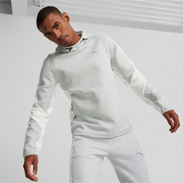 EVOSTRIPE Hoodie Men, Light Gray Heather