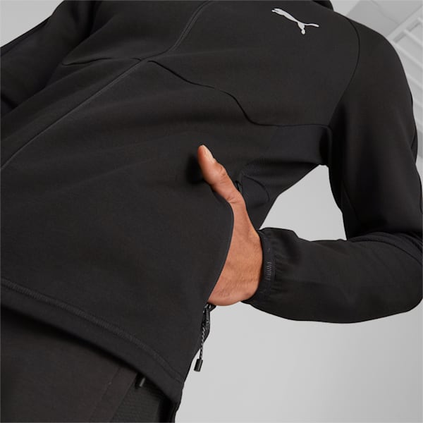 EVOSTRIPE Full-Zip Men's Hooded Slim Fit Jacket, PUMA Black, extralarge-IND