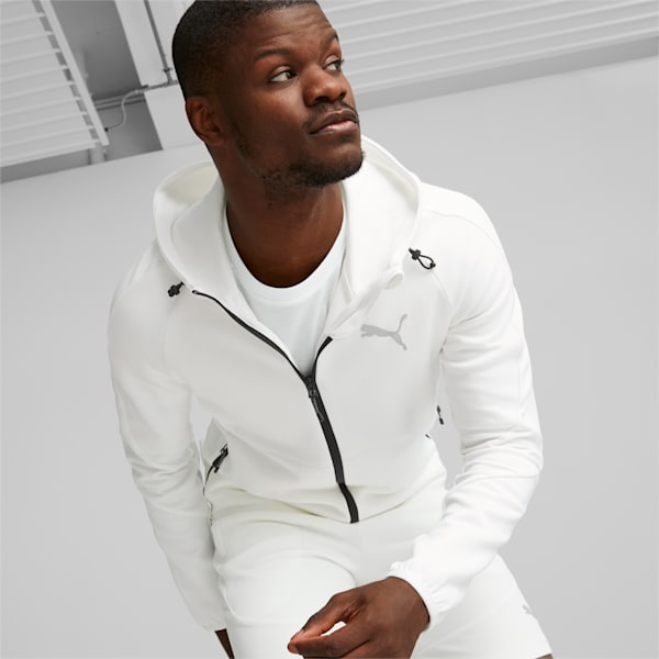 EVOSTRIPE Full-Zip Men's Hooded Slim Fit Jacket, PUMA White, extralarge-IND