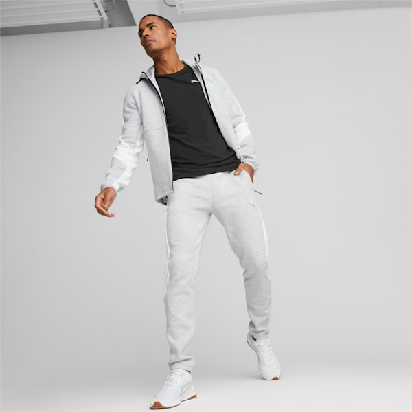 EVOSTRIPE Full-Zip Hoodie Men, Light Gray Heather