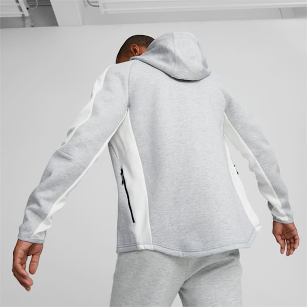 EVOSTRIPE Full-Zip Hoodie Men, Light Gray Heather