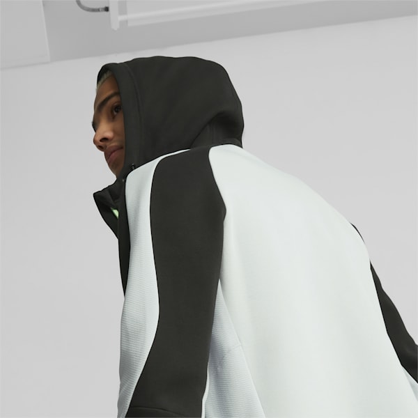 EVOSTRIPE Full-Zip Men's Hooded Slim Fit Jacket, PUMA Black-platinum grey, extralarge-IND