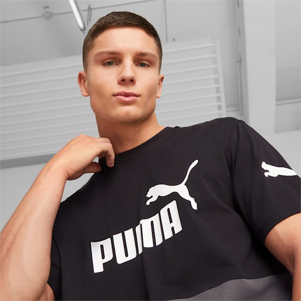 Camiseta PUMA POWER con bloques de colores para hombre, PUMA Black, extralarge