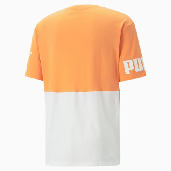 Camiseta PUMA POWER con bloques de colores para hombre, Clementine, extralarge