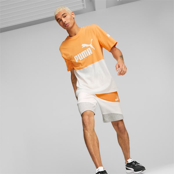 PUMA POWER Colorblock Men's Tee, Clementine, extralarge