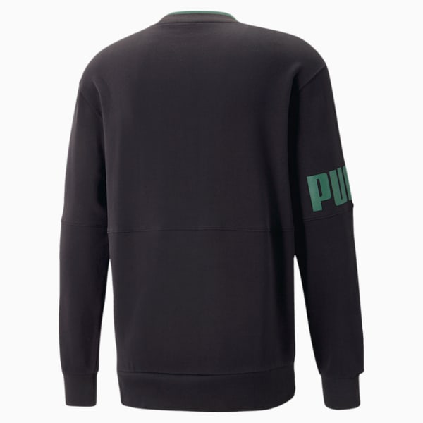 PUMA Power Colorblock Men's Regular Fit Sweatshirt, PUMA Black-Vine, extralarge-IND