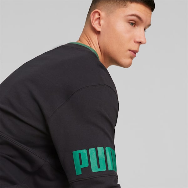 PUMA Power Colorblock Men's Regular Fit Sweatshirt, PUMA Black-Vine, extralarge-IND