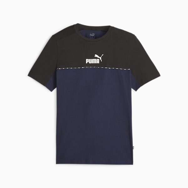 BLOCK x TAPE Men's Regular Fit T-Shirt, PUMA Navy, extralarge-IND