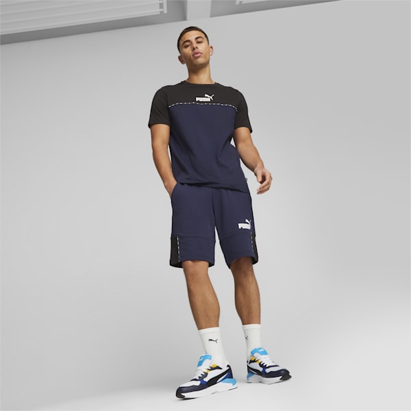 BLOCK x TAPE Men's Regular Fit T-Shirt, PUMA Navy, extralarge-IND